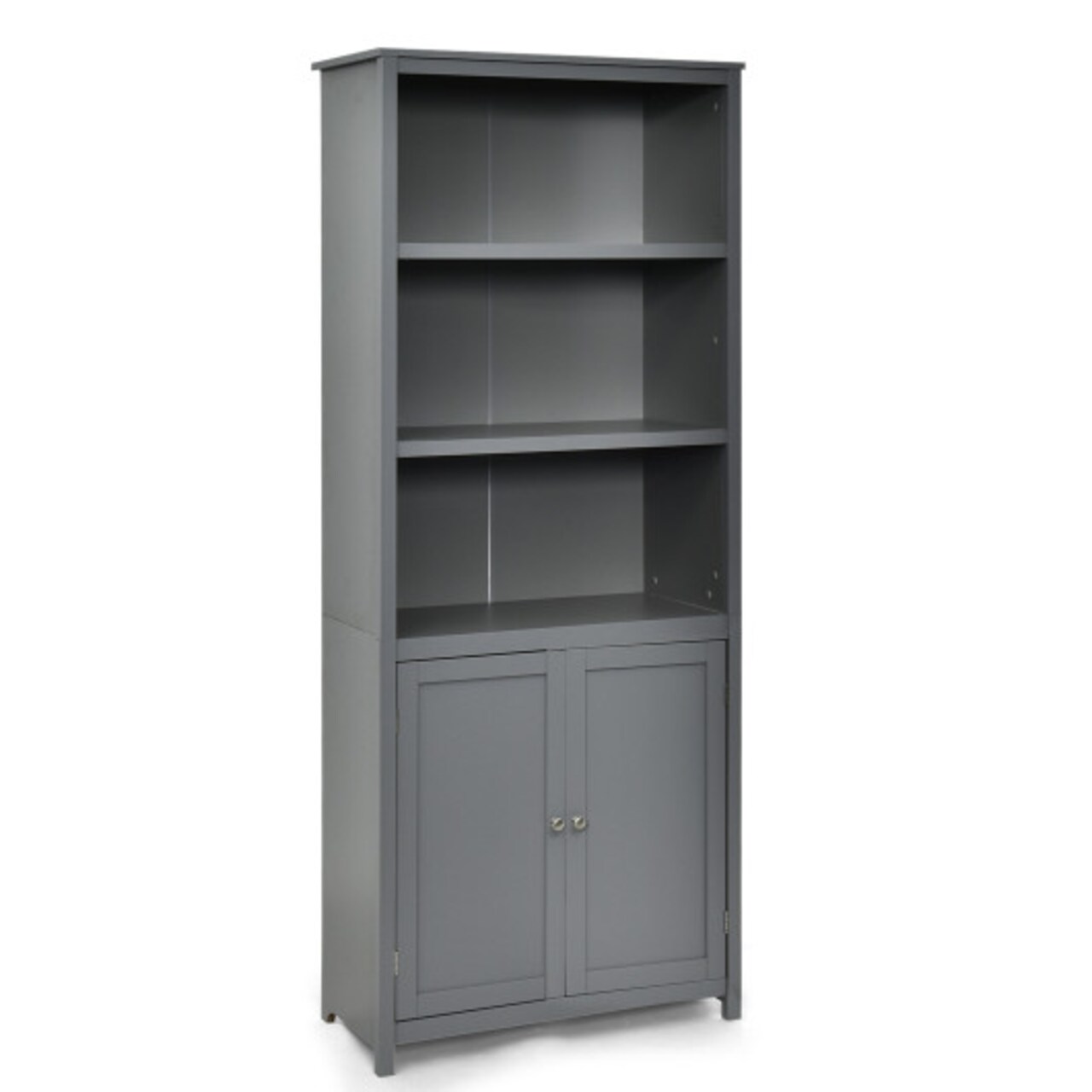 Bookcase Shelving Storage Wooden Standing Cabinet Unit Display with Doors